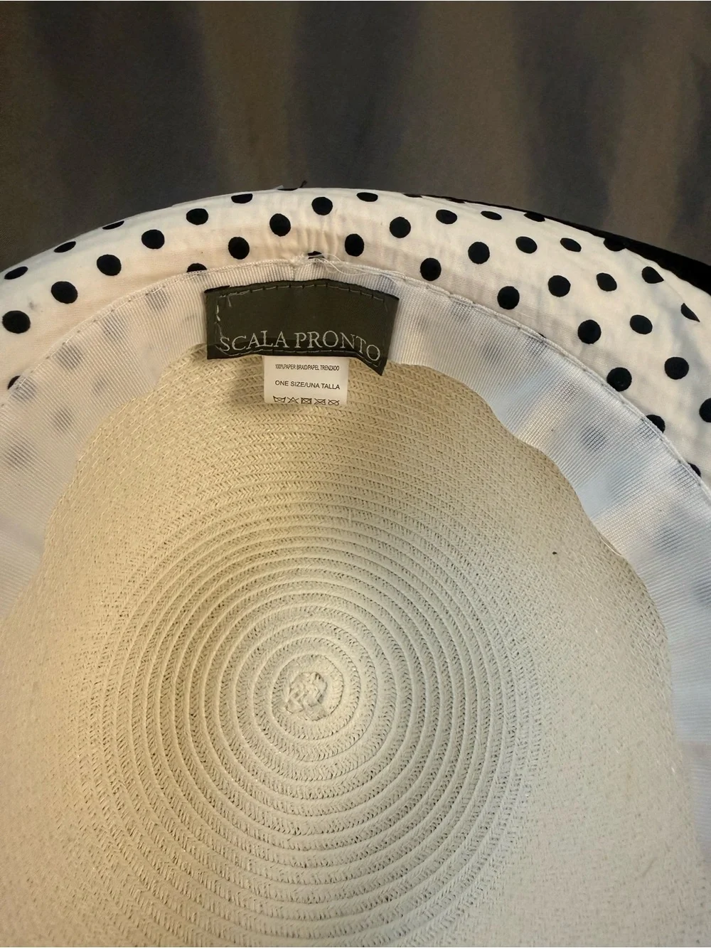Cream Straw Sun Hat with Black Band and Trim